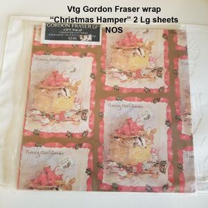 Vintage Gordon Fraser wrap 2 sheets NOS Xmas Hamper